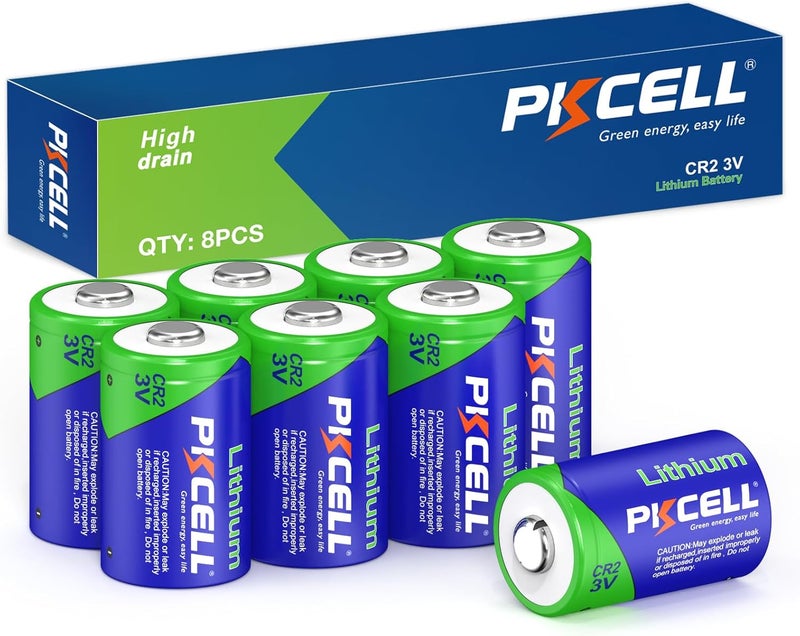 PKCELL CR2 Battery 8 Pack CR2 3V Lithium Battery for Golf Range Finder, Flashlight and More - Image 1